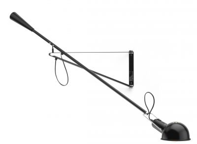 Schwarze Flos 265 Small Wandleuchte, verstellbar, mit langem Arm und Lampenschirm. Design Wandlampe.